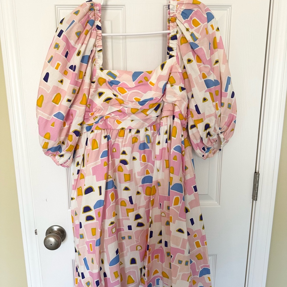 Crosby Colorful Puff Sleeve Mini Sundress